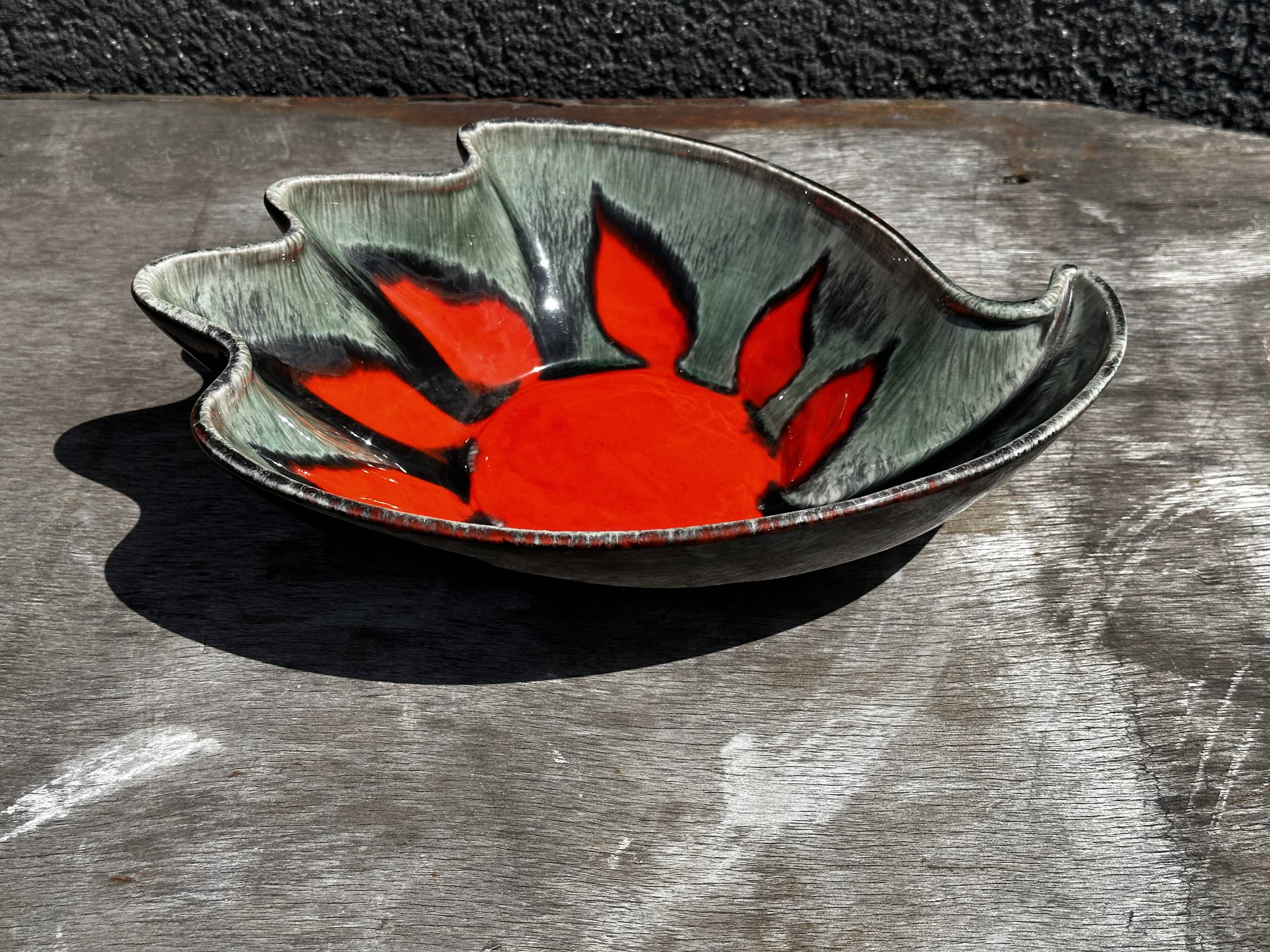 Coupe / Vide Poche - Décor Soleil - Forme Libre - Céramique Elchinger