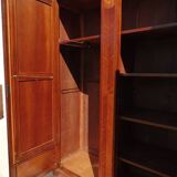 Old wardrobe with marquetry 2 mirror doors