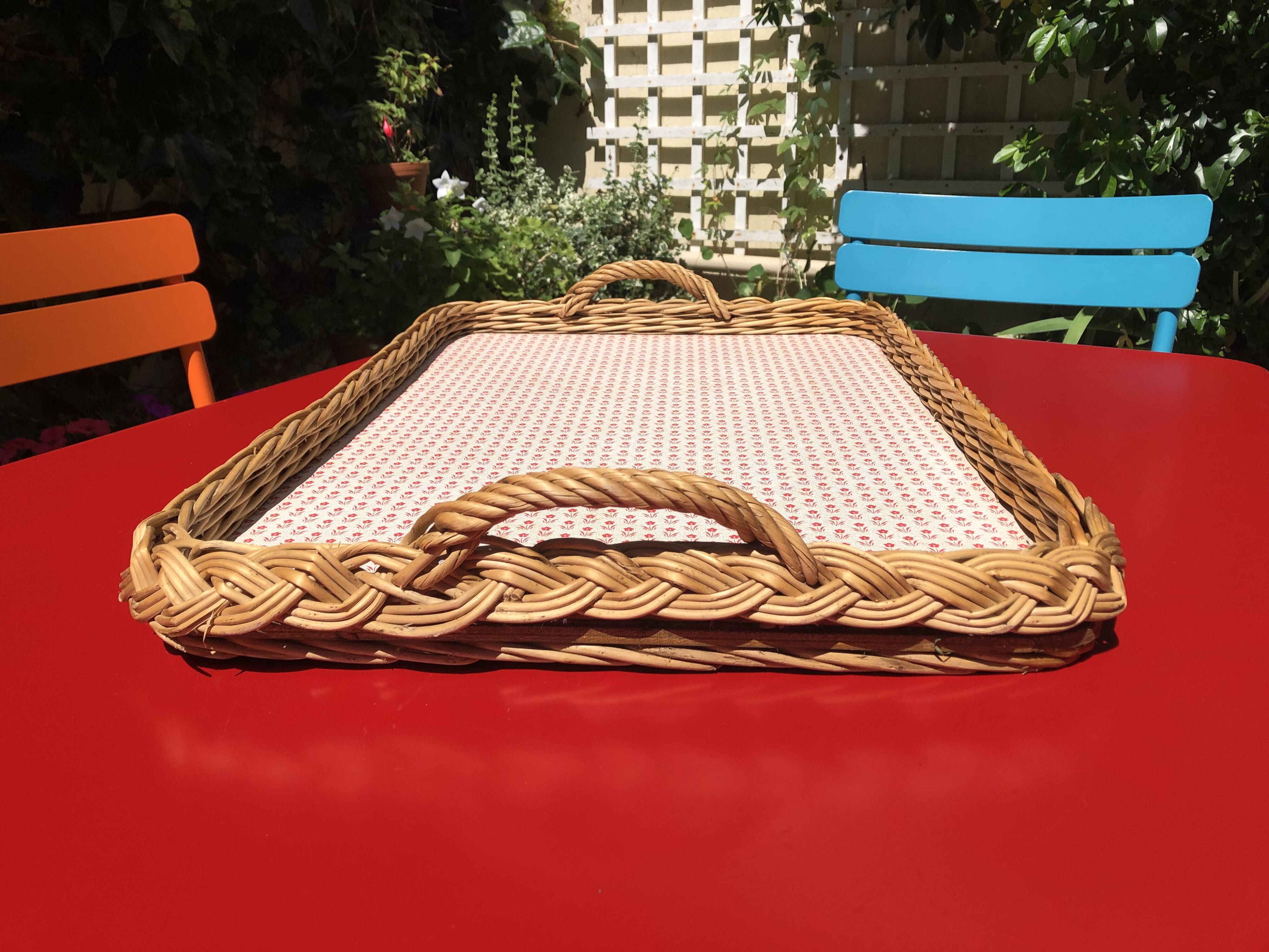 rattan orangeade tray