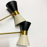 Large double articulated wall lamp design 1950