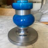 Lamp foot in ceramic and chrome 70s