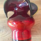 Red 'Donkey' vase by Cheslaw Zuber