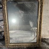 Antique fireplace mirror, gilded stucco frame, 19th century