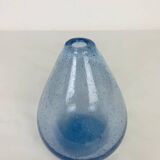 Vintage blue bubble glass soliflore vase