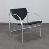 Pair of Kokatu leather lounge chairs by M.A. Cigan for Akaba, Spain, 1980s