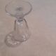 Set of 9 small cut glass stemmed glasses from the 1930s, in various sizes.