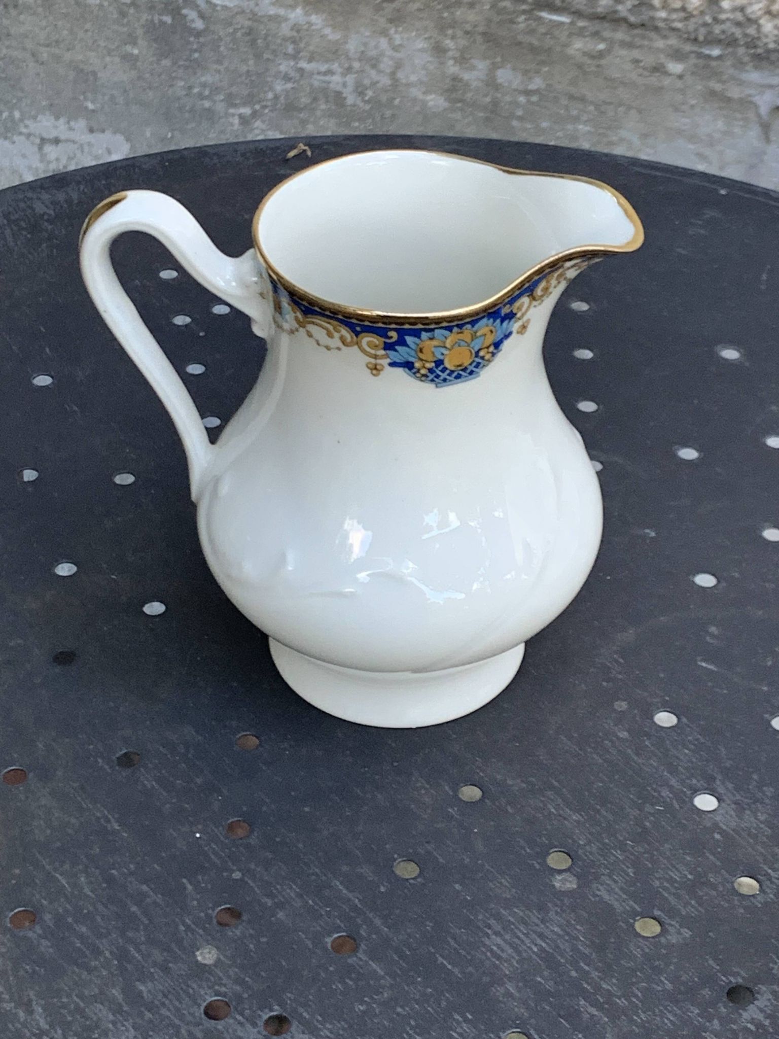 Sugar bowl and milk jug, PP Limoges France, white porcelain art deco