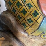 Antique wooden rocking horse, hand-carved.