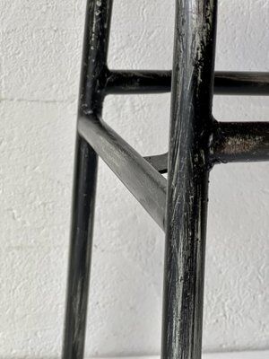 Red industrial pine bench, 1970s