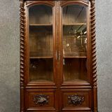Louis III hunting lodge library in walnut and oak around 1850