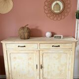 Parisian buffet with white beige patina