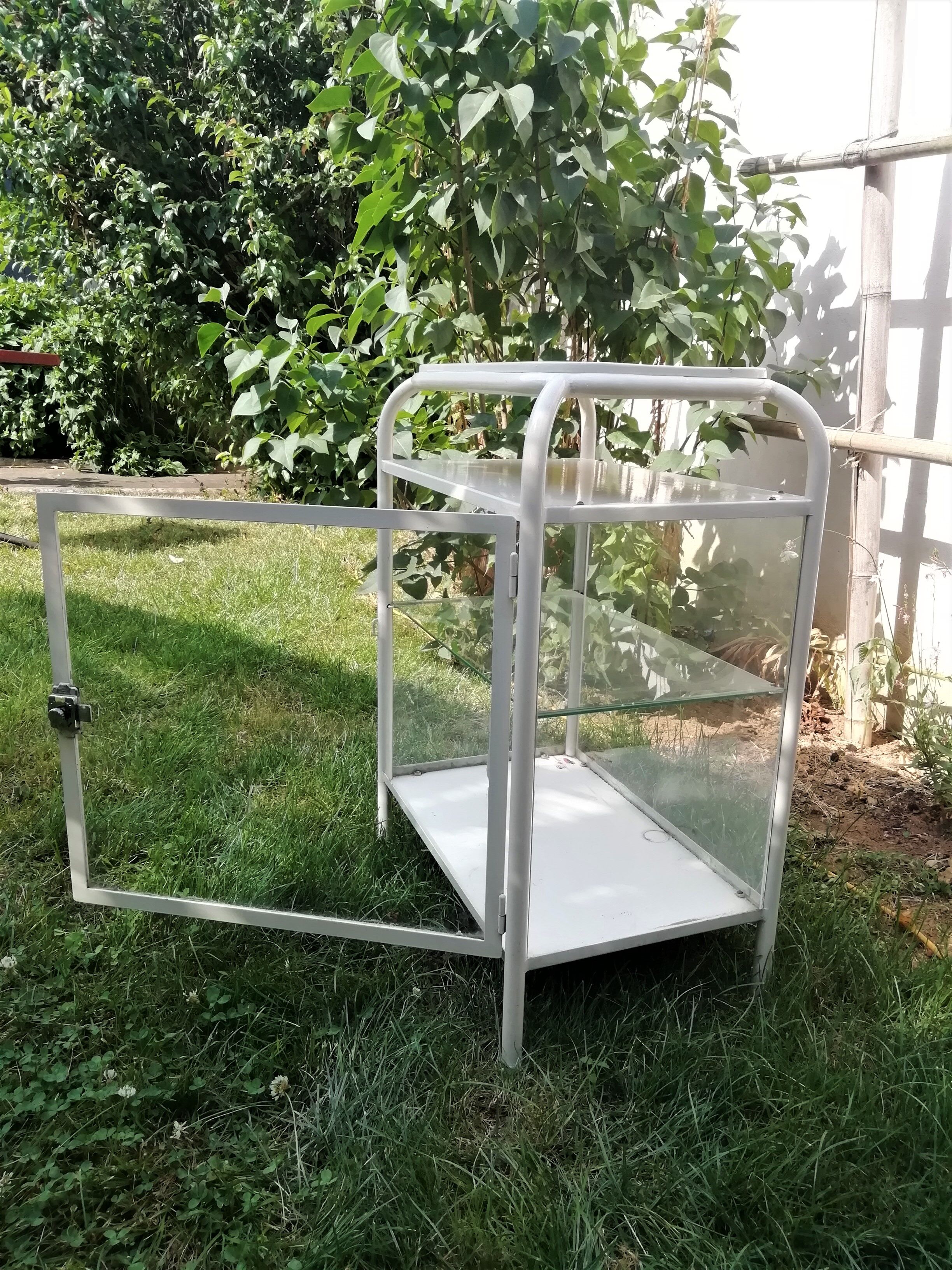 Small metal medical showcase