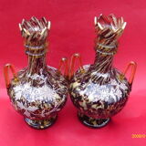 Paire de vases émaillés vers 1900