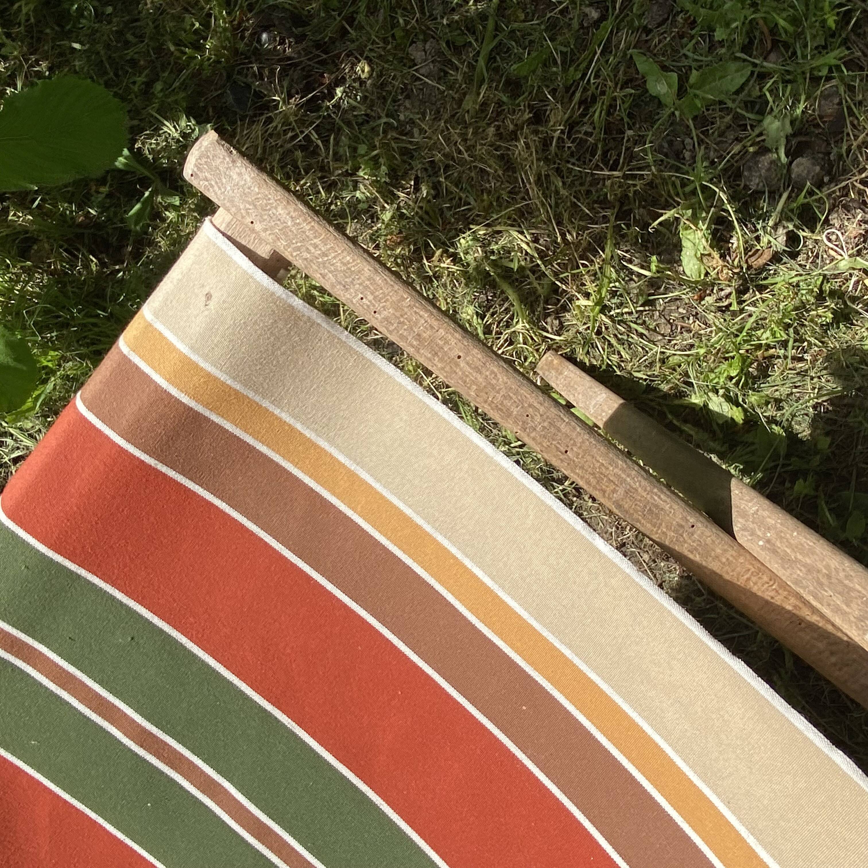 Chilean deckchair vintage striped canvas