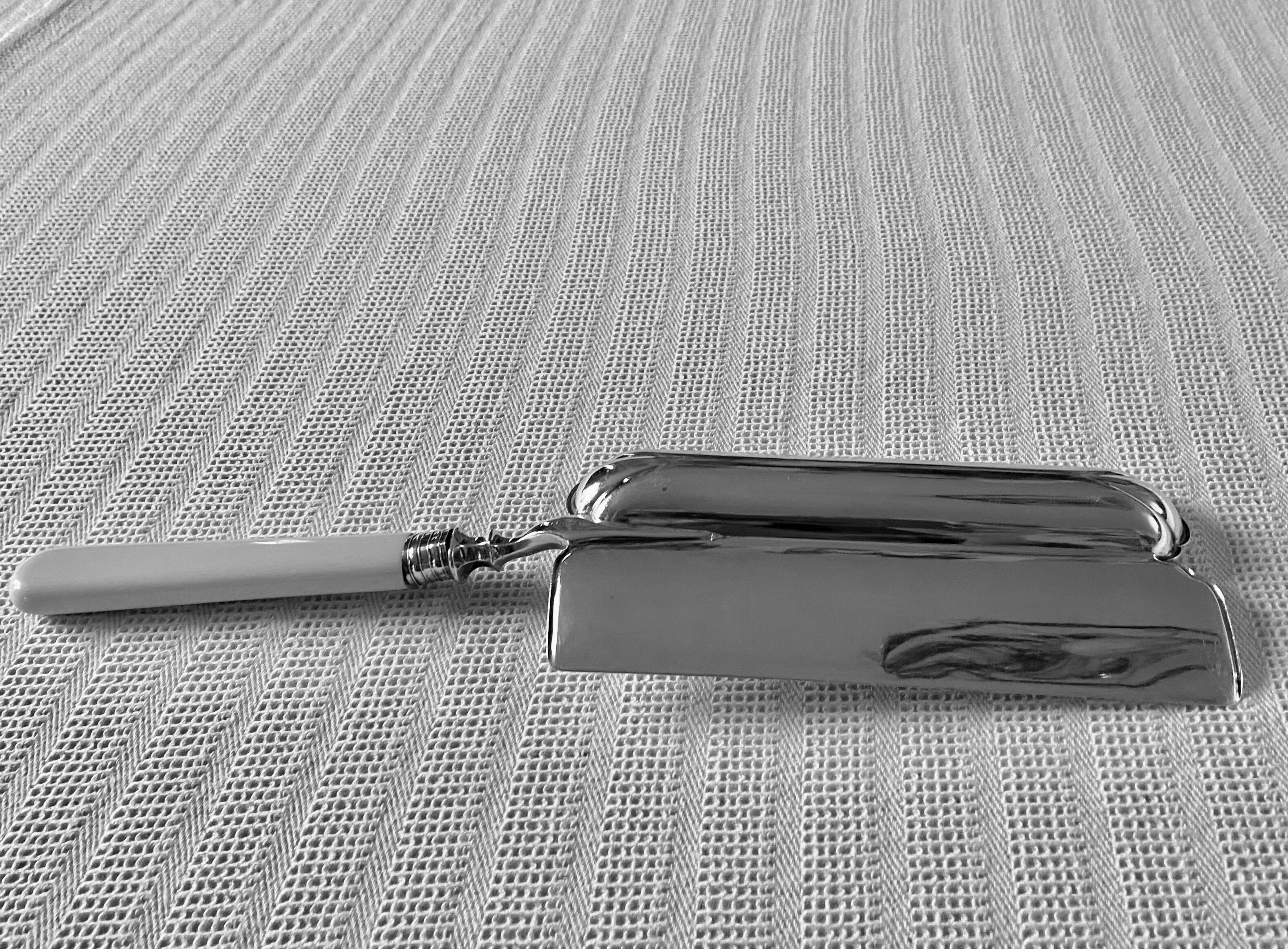 Old silver metal crumb tray