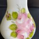 Vase Napoleon III in white opaline with floral decoration with gilding