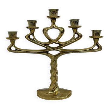 Mid-century large brutalist solid bronze candleholder, 1970s