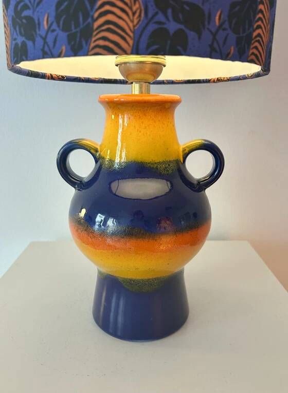 Upcycled table lamp made from an original 1970s Pop Art Dümler & Breiden vase.