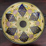 Gouda Holland: large Art Nouveau bowl in painted ceramic