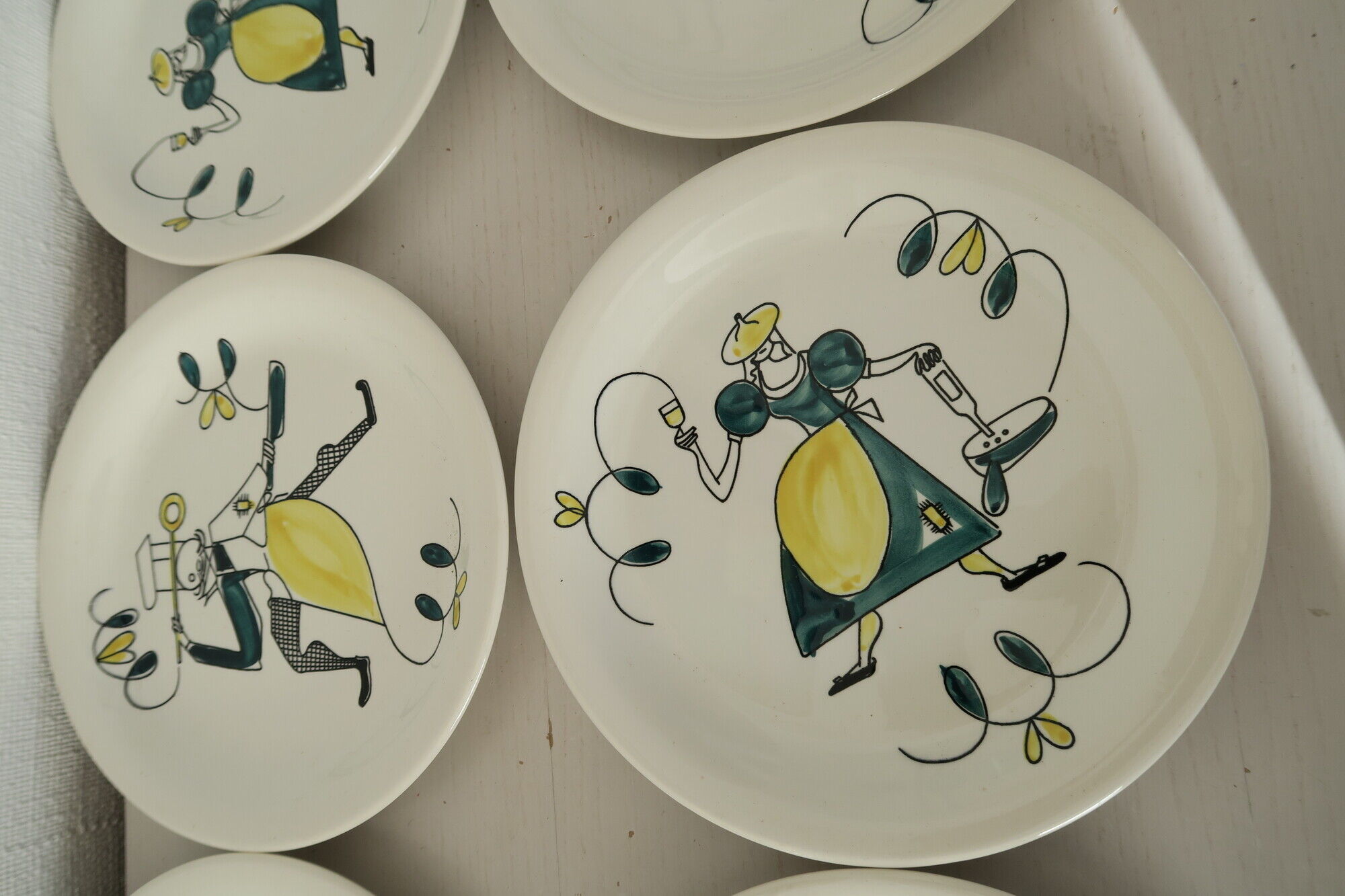 6 assiettes Stavanger Flint Norway assorties  1950-60 scandinaves.