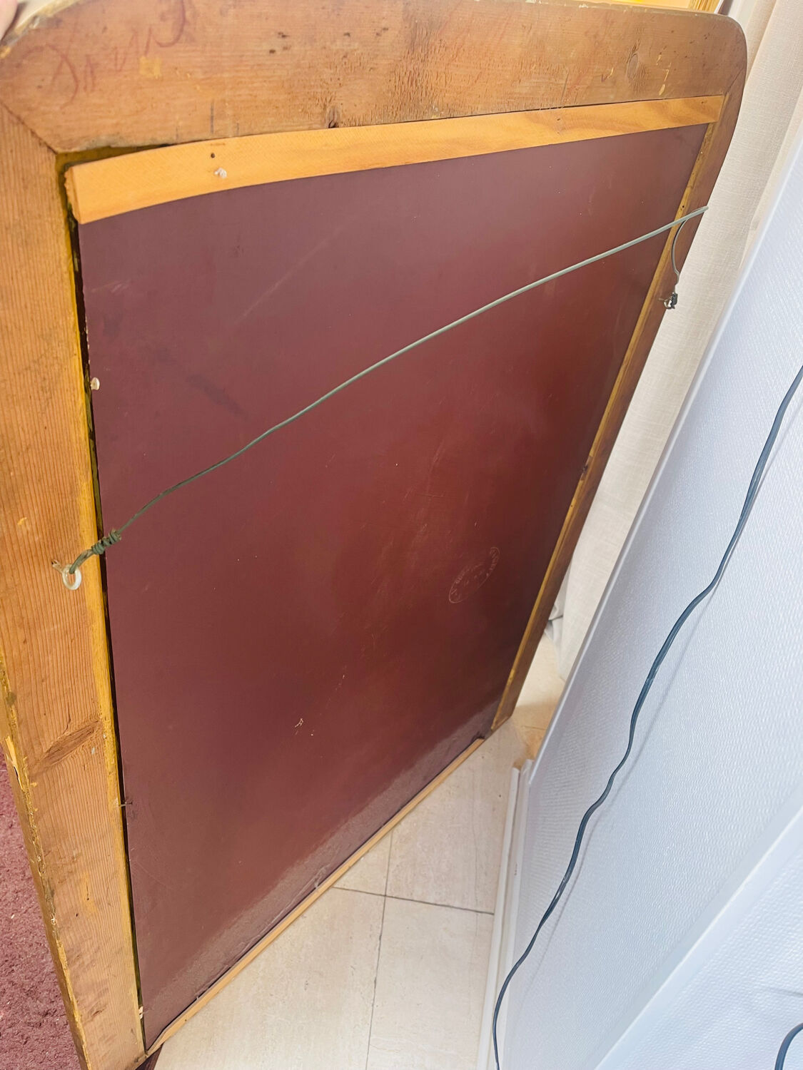 Grand miroir de cheminée Saint-Gobain, circa 1983