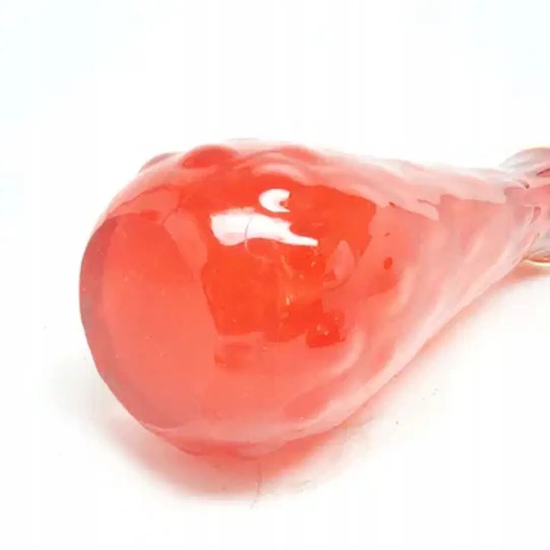 Bean vase, red glass, Ząbkowice, Poland, 1970s