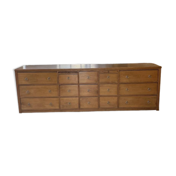 XXL golden oak workshop furniture from the 1950s