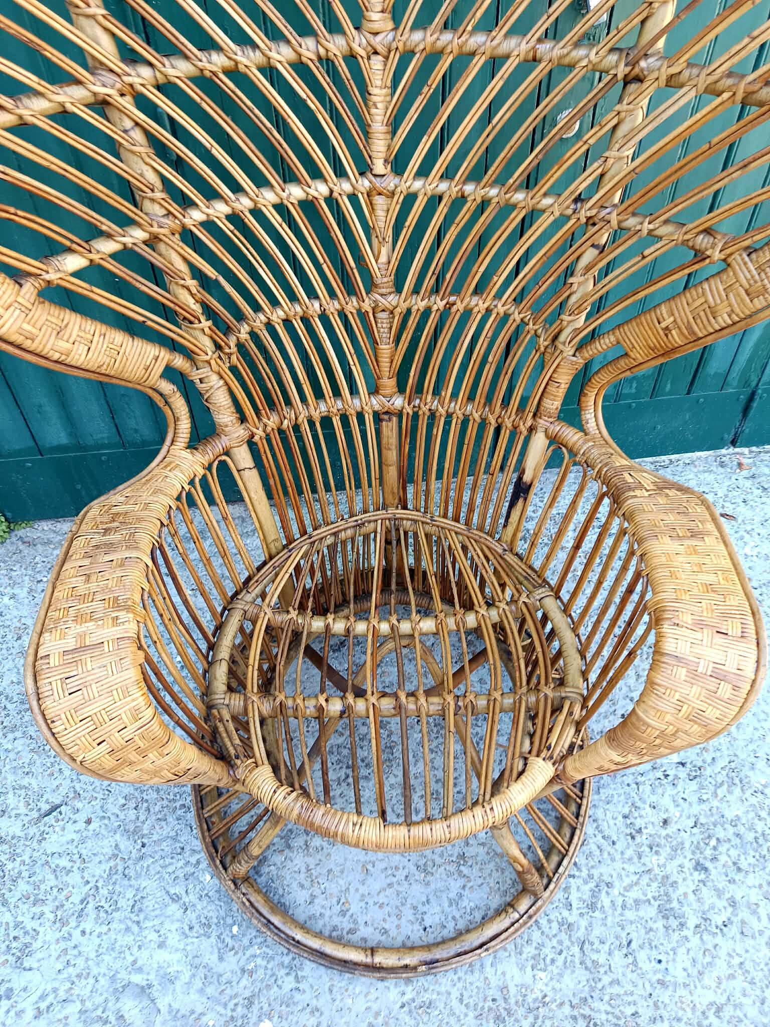 Fauteuil Emmanuelle en rotin par Gio Ponti, Italie 1960