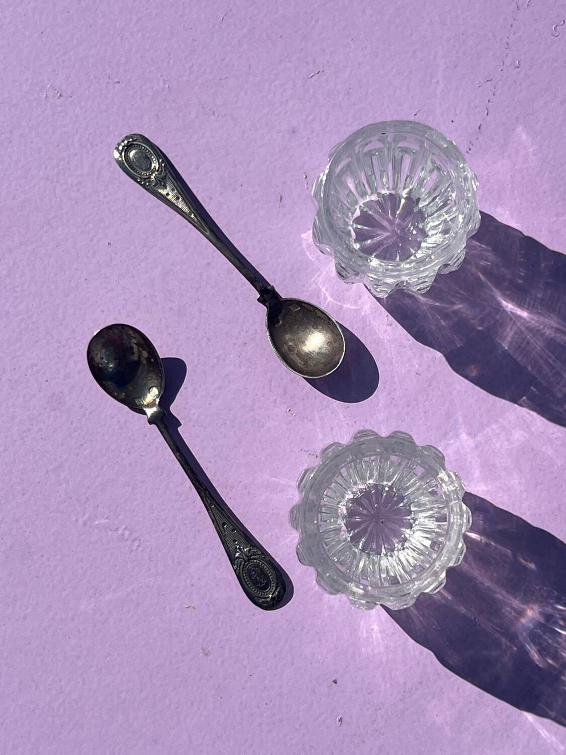 Crystal salt and pepper shakers