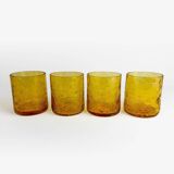 70s Blown Amber Whiskey Glasses