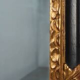 Carved Baroque Black and Giltwood Mirror, France 1850s