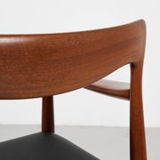 Midcentury Danish chair with armrests in teak and new skai by Arne Vodder for Vamo 1960s