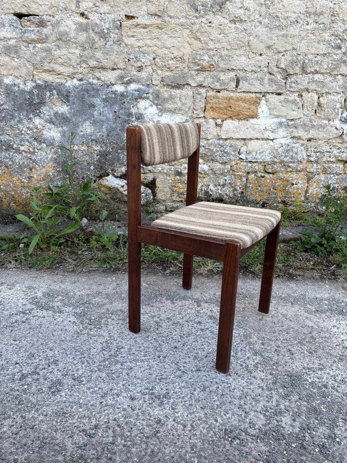 Set of 4 vintage 70s beech chairs