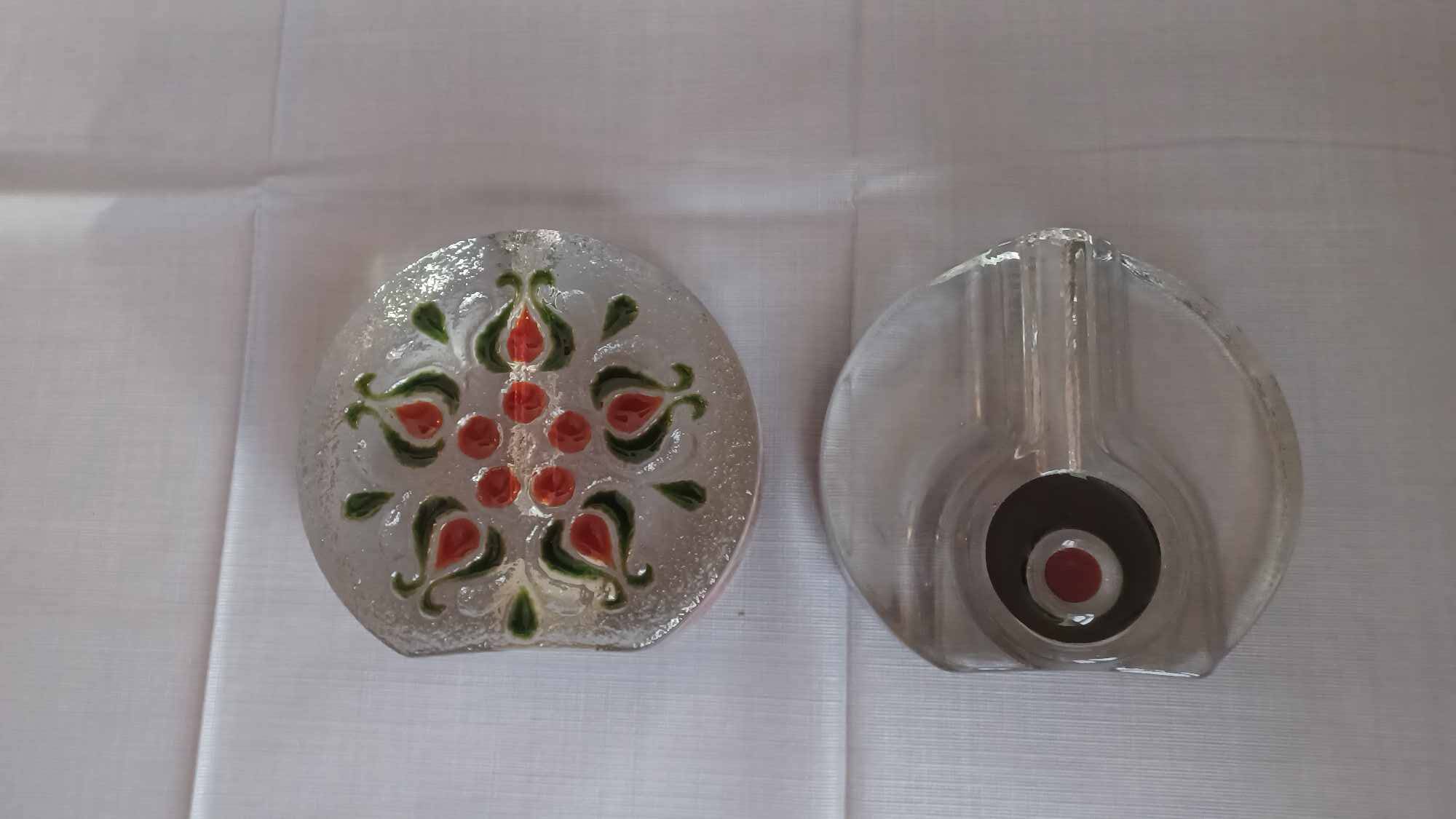 2 vases en verre Pop Art de Walther, années 1970