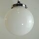 Vintage 70s pendant lamp in white opaline glass, 20 cm globe, chrome, light