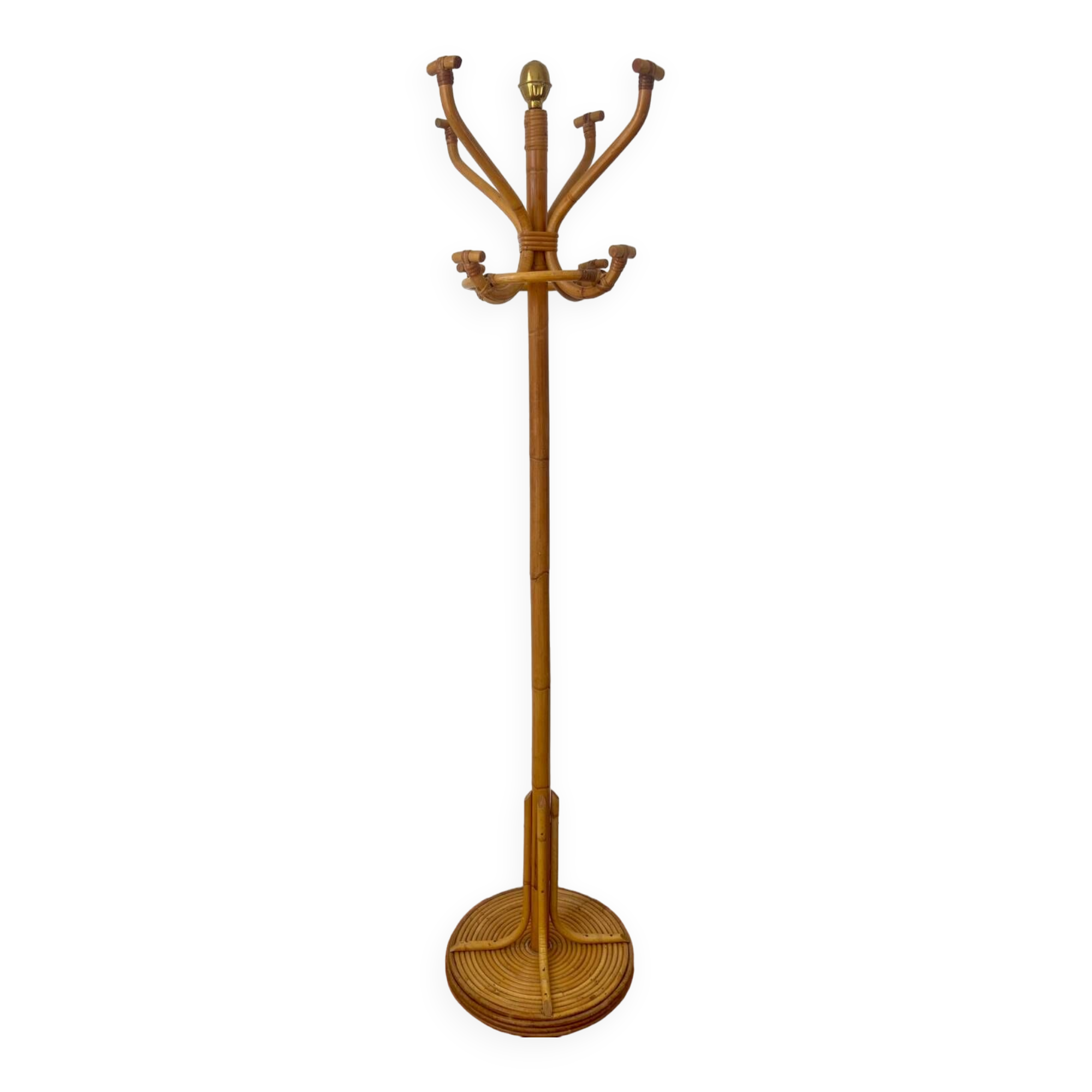 Vintage Rattan Parrot Coat Rack