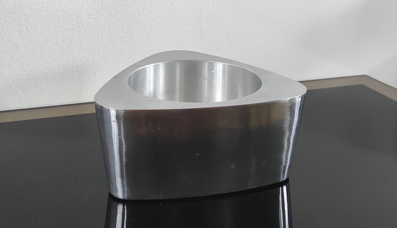 Large Candle Holder / Vintage Photophore IKEA Brushed Aluminium 90s