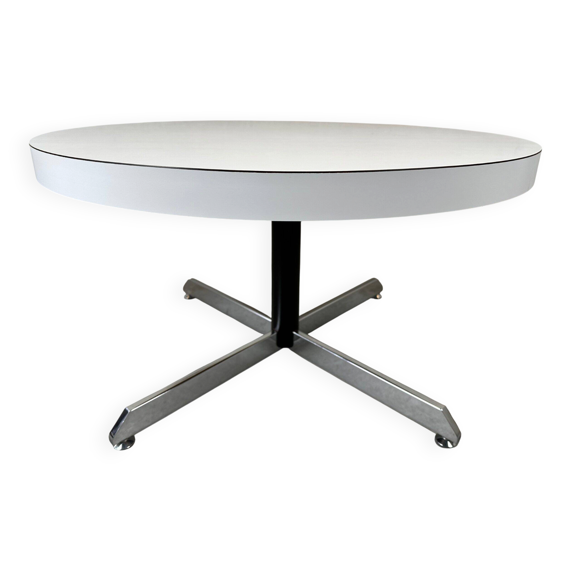 Table basse en formica blanche vintage