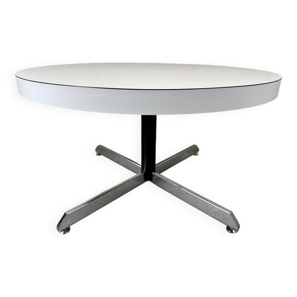Table basse en formica blanche vintage