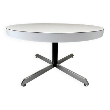 Table basse en formica blanche vintage