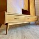 Vintage oak grand buffet Mid-Century Scandinavian with tapered legs from the 50s/70s.