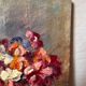 Old table still life with flowers oil painting