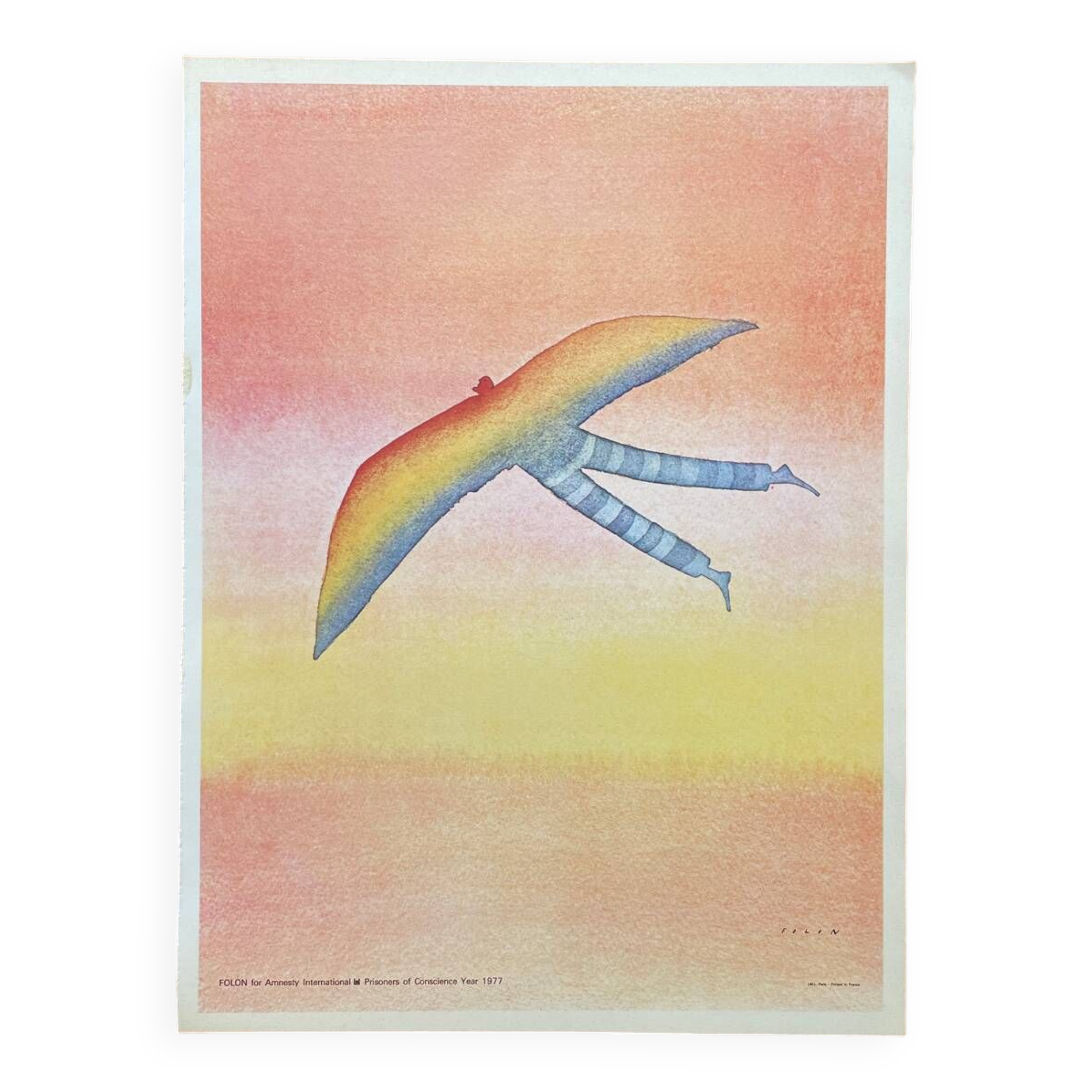 Folon poster - Amnesty International 1977