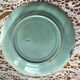 Antique dessert plate, Terre de Fer earthenware, barbotine, bird decor