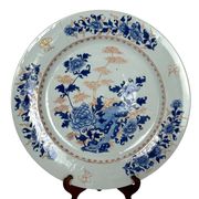 Japan, Imari porcelain plate with bamboo and peonies, 19th century.