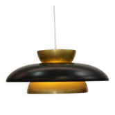 Rare lampe suspendue danoise de couleur noire et dorée - Fog and Morup - Danemark