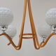 Mid-Century wood chandelier /dřevo Humpolec, 1970's.