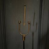 1960 floor lamp on gold metal winged base with black barrel