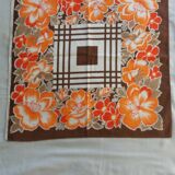 Vintage 70s flower power napkins, set of 12.