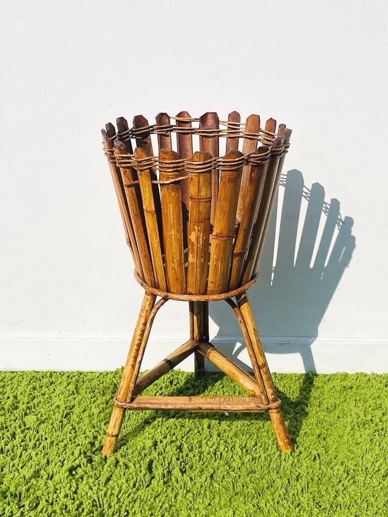 Bamboo plant stand ~ Vintage 50s